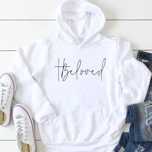 Beloved Graphic Hoodies Casual Bible Verse