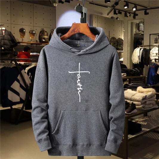 Fashionable Faith Printed Sports Hooded Sweatshirt