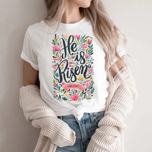 He Is Risen Easter Shirt Floral Easter Tshirt