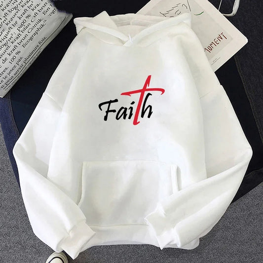 Faith Letter Printed Hoodies