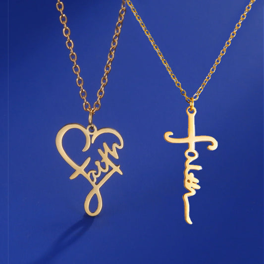 Christian Faith Heart Necklace