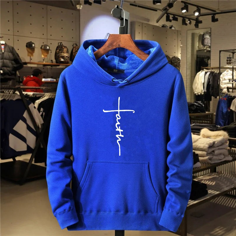 Fashionable Faith Printed Sports Hooded Sweatshirt