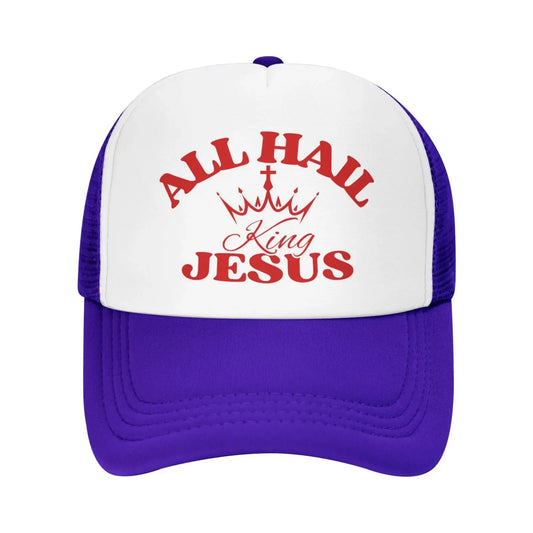 All Hail King Jesus Christ Cross Christian Mesh Hat