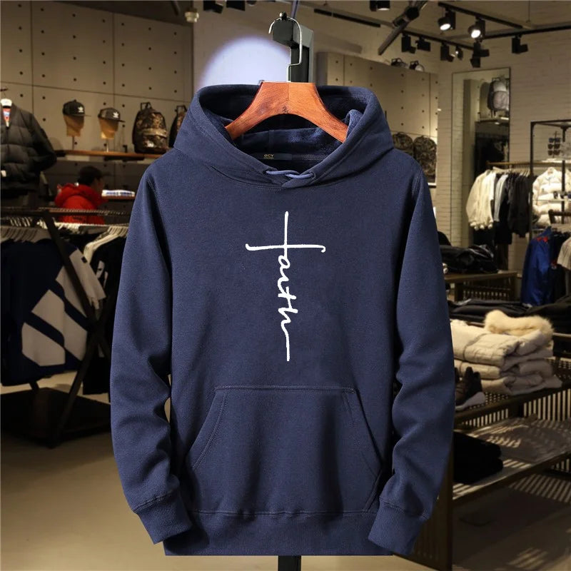 Fashionable Faith Printed Sports Hooded Sweatshirt