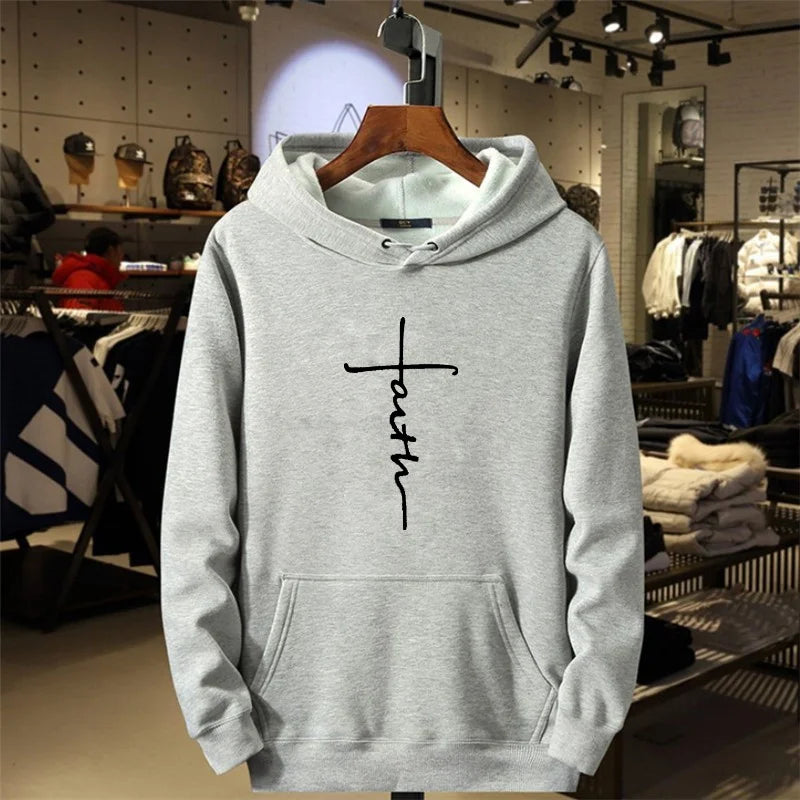Fashionable Faith Printed Sports Hooded Sweatshirt