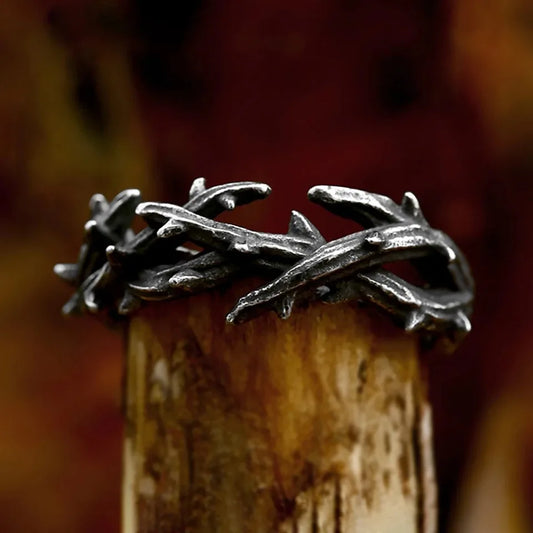 Vintage Black Jesus Crown Thorns Ring
