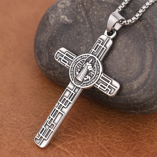 Classic Christian Jesus Cross Stainless Steel Necklace