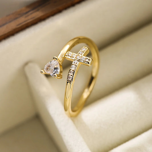 Zircon Cross Ring